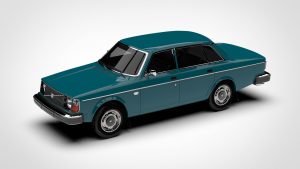 沃尔沃 240 Volvo 244 Sedan 1979 3D模型-启模网