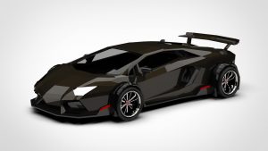 兰博基尼 Aventador Lamborghini Aventador Black Low Poly 3D模型-启模网