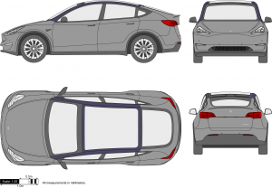 特斯拉 Tesla model y 2022 三视图-启模网