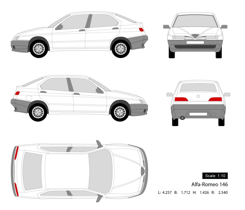 阿尔法·罗密欧164 Alfa-Romeo 164 三视图-启模网