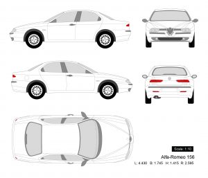 阿尔法·罗密欧156 Alfa-Romeo 156 三视图-启模网