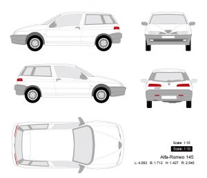 Alfa-Romeo 145矢量三视图-启模网