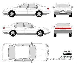 Alfa-Romeo 164 1992矢量三视图