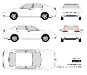 Alfa-Romeo 166 2003矢量三视图