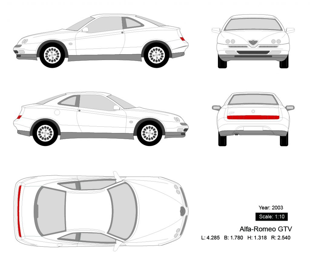 图片[1]-Alfa-Romeo GTV 2003矢量三视图