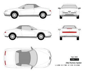 Alfa-Romeo spider 2003矢量三视图