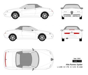 Alfa-Romeo Spider 2003矢量三视图