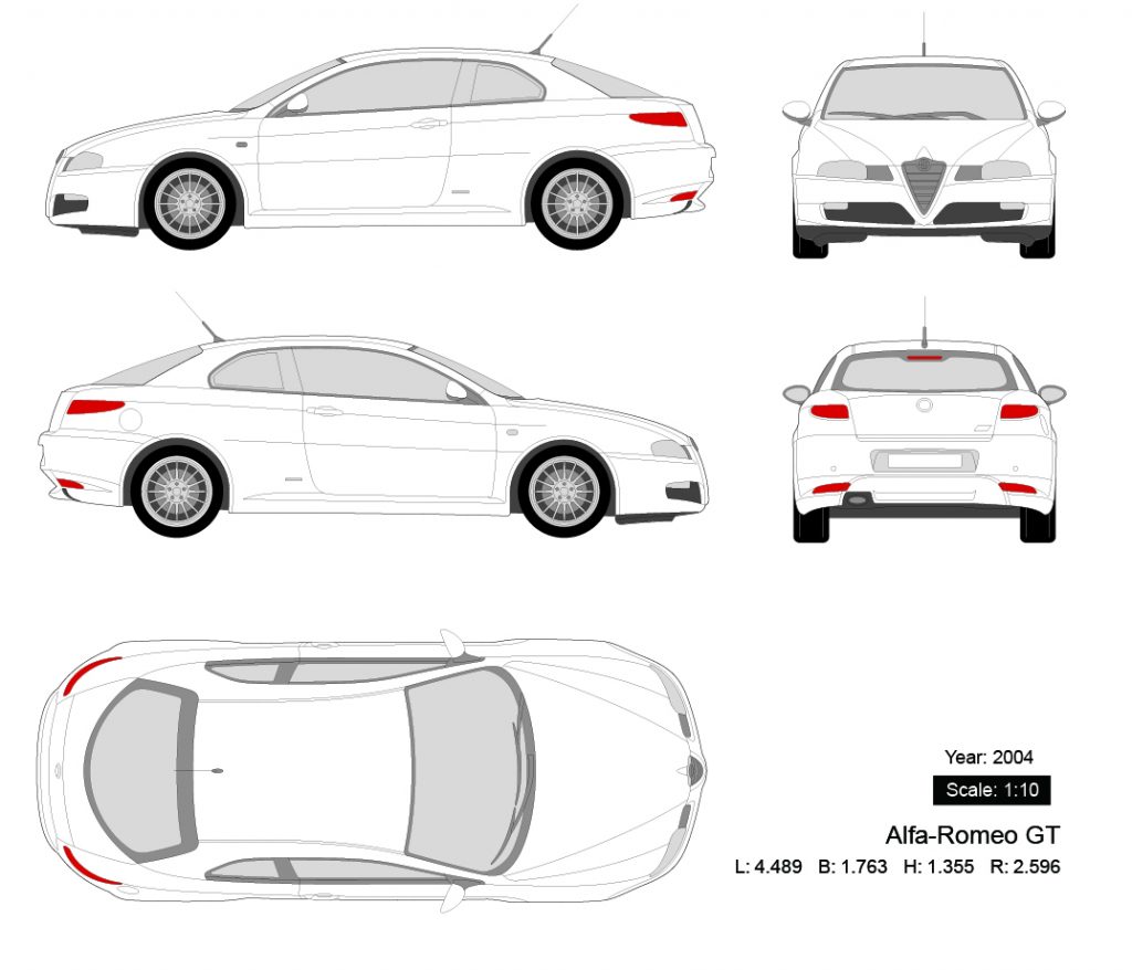 图片[1]-Alfa-Romeo GT 2004矢量三视图