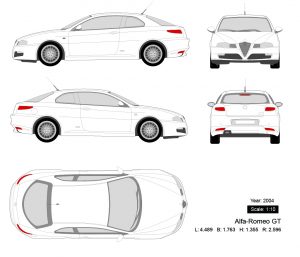 Alfa-Romeo GT 2004矢量三视图-启模网