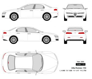 Alfa-Romeo 159 2005矢量三视图