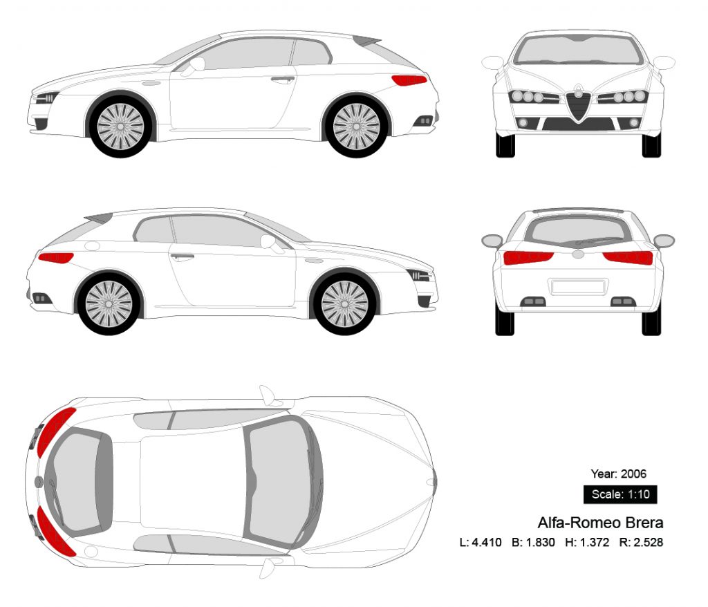 图片[1]-Alfa-Romeo Brera 2006矢量三视图