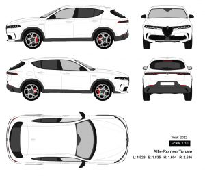 Alfa-Romeo Tonale 2022矢量三视图-启模网