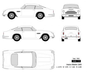 Aston Martin DB5 1963矢量三视图-启模网
