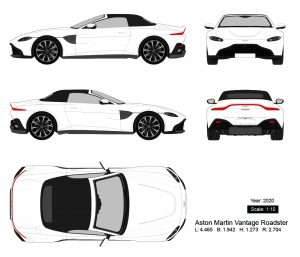 Aston Martin Vantage Roadster 2020矢量三视图-启模网