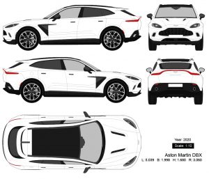 Aston Martin DBX 2020矢量三视图-启模网