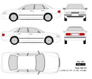Audi 100 C4 1994矢量三视图-启模网