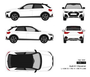 Audi A1 Citycarver 2020矢量三视图-启模网