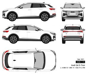 Audi Q4 E-Tron 2021矢量三视图-启模网