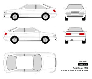Audi Coupe 89Q 1995 矢量三视图-启模网