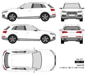 Audi Q5 2017 矢量三视图-启模网