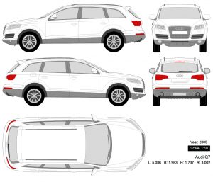 Audi Q7 2005 矢量三视图-启模网