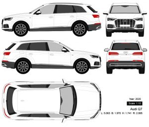 Audi Q7 2020 矢量三视图-启模网