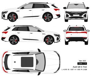 Audi Q8 E-Tron 2023 矢量三视图-启模网