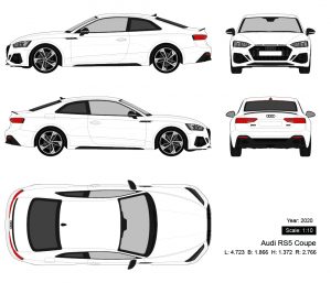 Audi RS5 Coupe 2020 矢量三视图-启模网