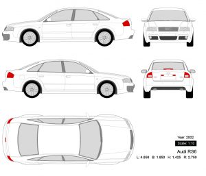 Audi RS6 2002 矢量三视图-启模网
