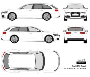 Audi RS6 Avant 2013 矢量三视图-启模网